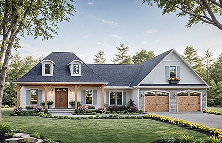 Country European Farmhouse French Country Elevation of Plan 102006