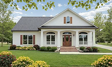 Ranch Southern Traditional Elevation of Plan 102021