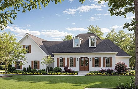 European French Country Ranch Traditional Elevation of Plan 102022