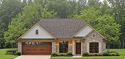 Country Ranch Traditional Elevation of Plan 102023