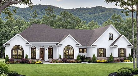 Country European Ranch Elevation of Plan 102025