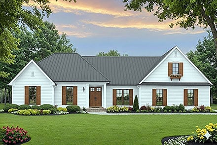 Country European Traditional Elevation of Plan 102029