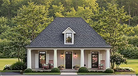 European Ranch Traditional Elevation of Plan 102032