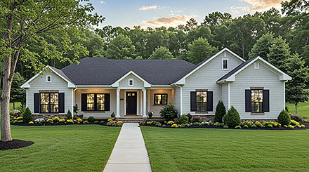 Country Ranch Traditional Elevation of Plan 102037