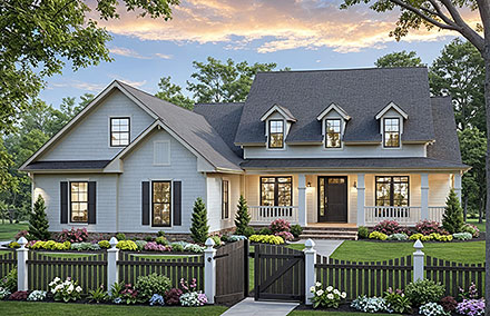 Country Farmhouse Ranch Elevation of Plan 102056