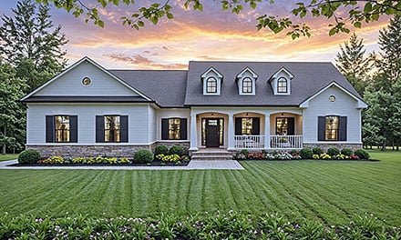 Country Ranch Traditional Elevation of Plan 102064