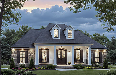 Contemporary Farmhouse Ranch Traditional Elevation of Plan 102070