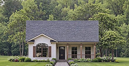 Contemporary Country Farmhouse Ranch Elevation of Plan 102074