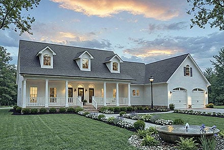 Contemporary Country Farmhouse Ranch Elevation of Plan 102075