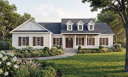 Contemporary Country Farmhouse Ranch Elevation of Plan 102076