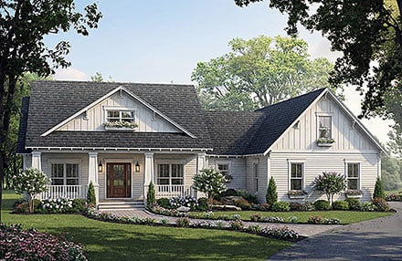 Contemporary Country Farmhouse Ranch Elevation of Plan 102077