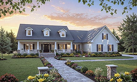 Contemporary Country Farmhouse Ranch Elevation of Plan 102079