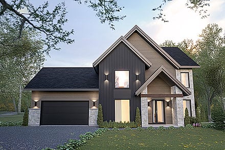 Contemporary Craftsman Farmhouse Elevation of Plan 102102