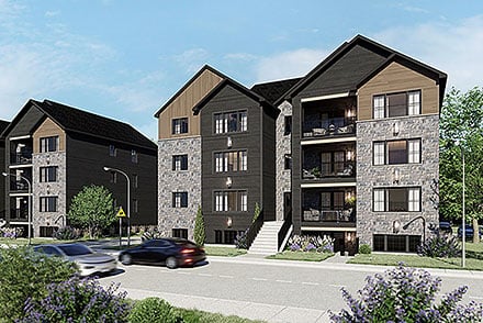 Contemporary Country Craftsman Elevation of Plan 102103