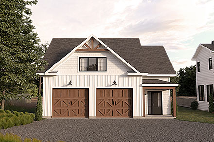 Contemporary Country Farmhouse New American Elevation of Plan 102107