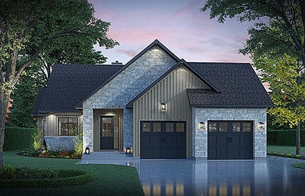 Contemporary Country Craftsman Ranch Elevation of Plan 102120