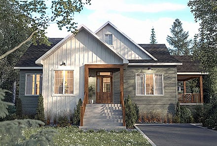 Craftsman Farmhouse New American Traditional Elevation of Plan 102122
