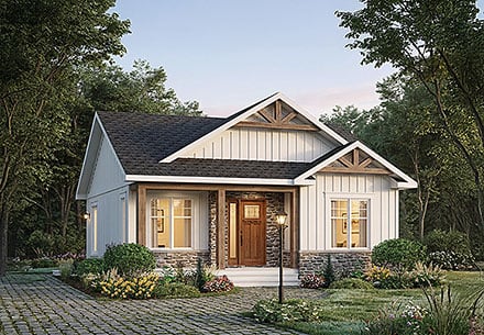 Contemporary Country Farmhouse Ranch Elevation of Plan 102134