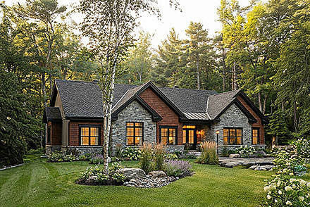 Craftsman New American Elevation of Plan 102136
