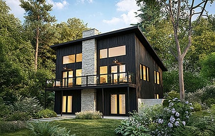 Cabin Contemporary Cottage Craftsman Modern Elevation of Plan 102140