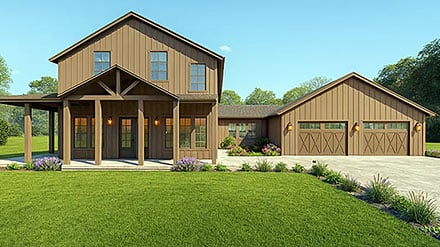 Contemporary Craftsman Farmhouse Elevation of Plan 102212