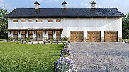 Barndominium Contemporary Country Farmhouse Traditional Elevation of Plan 102213