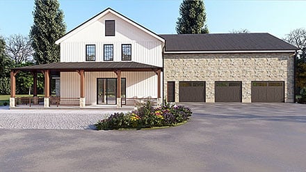 Barndominium Contemporary Country Farmhouse Elevation of Plan 102216
