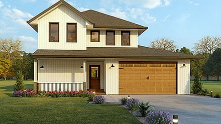 Contemporary Farmhouse Traditional Elevation of Plan 102218