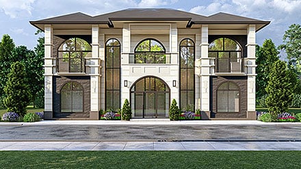 Coastal European Florida Modern Elevation of Plan 102220