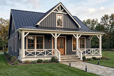Cottage Country Craftsman Farmhouse Ranch Southern Traditional Elevation of Plan 102223