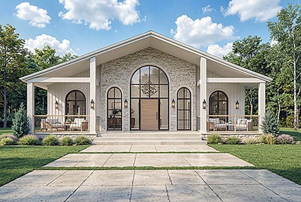Country Farmhouse Ranch Southern Traditional Elevation of Plan 102226