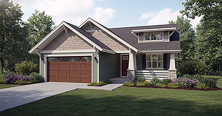 Contemporary Cottage Craftsman Farmhouse Ranch Elevation of Plan 102300