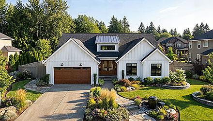 Contemporary Farmhouse Ranch Elevation of Plan 102302