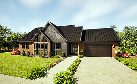 Contemporary Modern Elevation of Plan 102306
