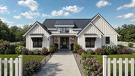 Contemporary Country Farmhouse Ranch Elevation of Plan 102308