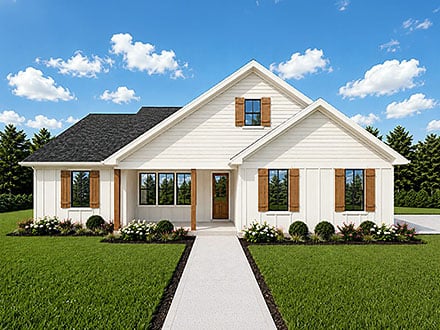 Contemporary Farmhouse Ranch Traditional Elevation of Plan 102311