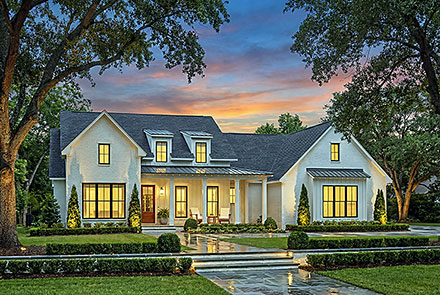 Contemporary Country Farmhouse Traditional Elevation of Plan 102400