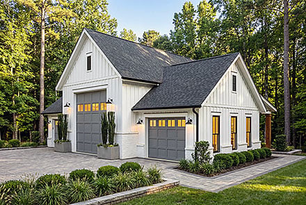 Contemporary Cottage Country Farmhouse Southern Elevation of Plan 102404