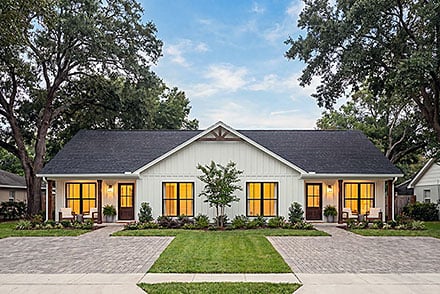 Contemporary Country Farmhouse Traditional Elevation of Plan 102408
