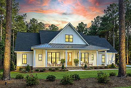 Country Farmhouse Southern Elevation of Plan 102412