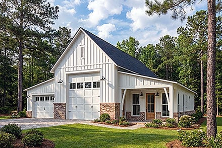 Country Farmhouse Southern Elevation of Plan 102416