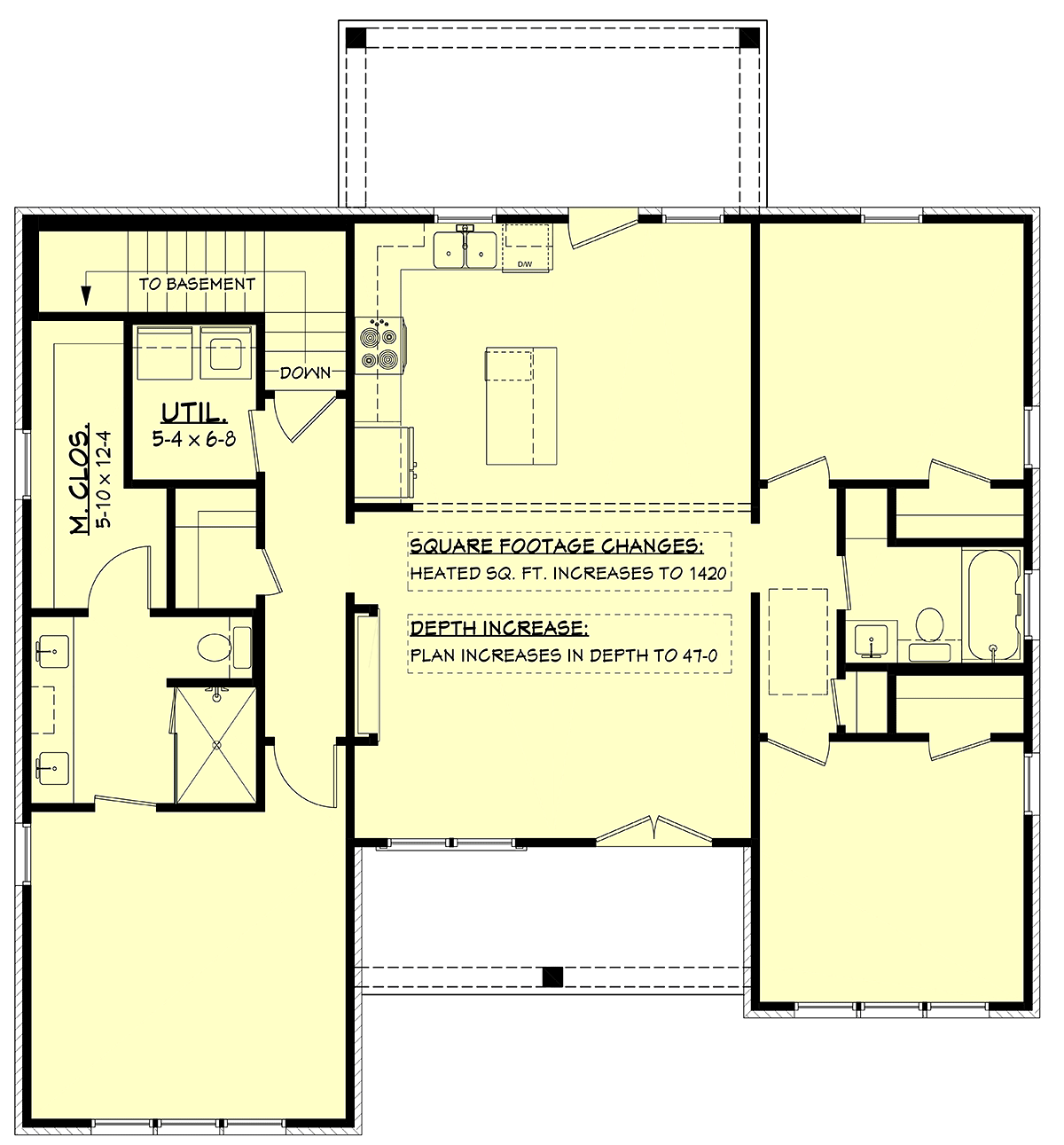 Contemporary Farmhouse New American Ranch Alternate Level One of Plan 102419