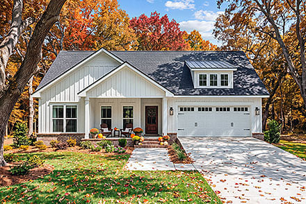 Contemporary Country Farmhouse Traditional Elevation of Plan 102425