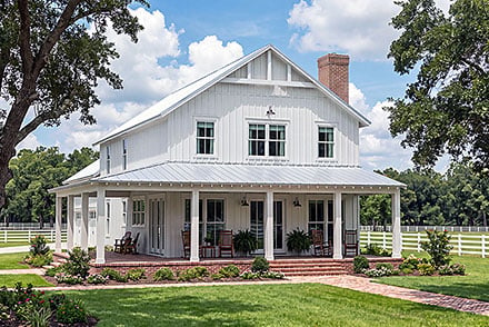 Barndominium Contemporary Country Farmhouse Southern Elevation of Plan 102426