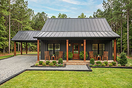 Contemporary Country Farmhouse Traditional Elevation of Plan 102427