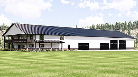 Barndominium Country Farmhouse Modern New American Elevation of Plan 102500