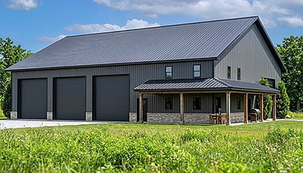 Barndominium Country Craftsman Farmhouse Elevation of Plan 102505