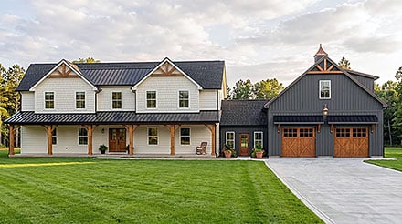 Contemporary Country Farmhouse New American Elevation of Plan 102507