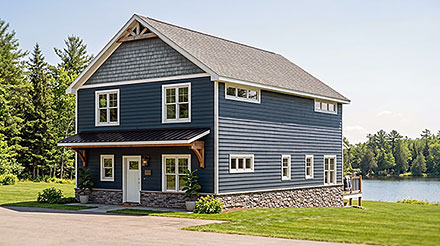 Coastal Contemporary Cottage Country Craftsman Elevation of Plan 102508