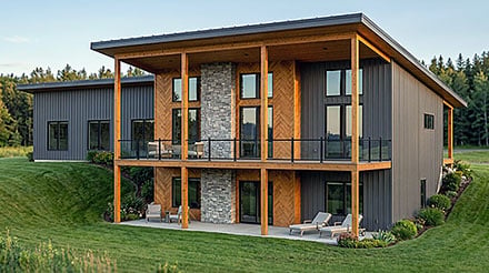 Coastal Contemporary Modern Elevation of Plan 102510